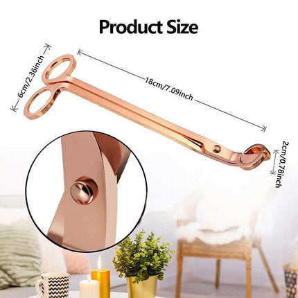 Rose gold Candle Wick Trimmer Scissors Stainless Steel Candle Cutter Snuffers AU - Aimall