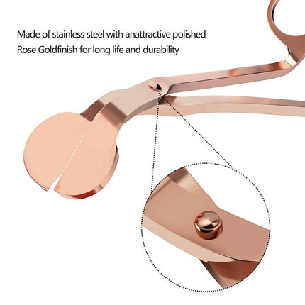 Rose gold Candle Wick Trimmer Scissors Stainless Steel Candle Cutter Snuffers AU - Aimall