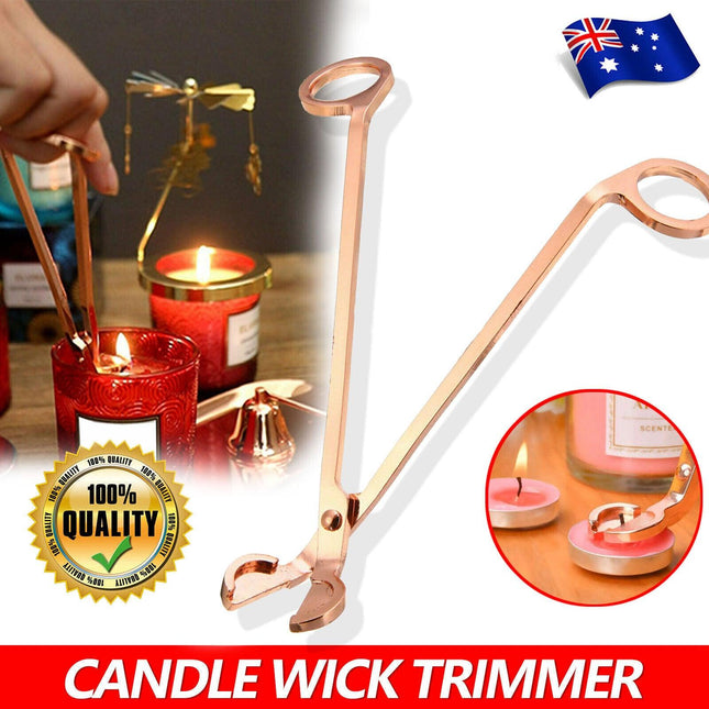 Rose gold Candle Wick Trimmer Scissors Stainless Steel Candle Cutter Snuffers AU - Aimall
