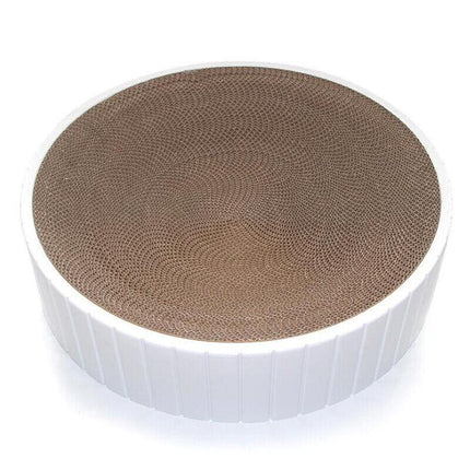 2in1 Cat Scratching board Round Car Scratcher Pad Lounge Bed Bowl Pet Sofa House - Aimall