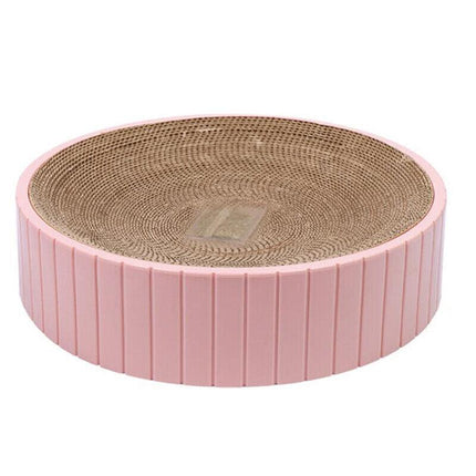 2in1 Cat Scratching board Round Car Scratcher Pad Lounge Bed Bowl Pet Sofa House - Aimall