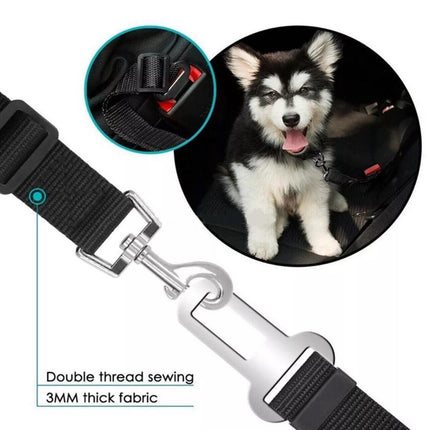 Adjustable Pet Dog Safety Car Vehicle Seat Belt Harness Lead Pet Seatbelt Nylon - Aimall