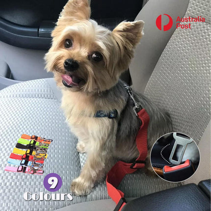 Adjustable Pet Dog Safety Car Vehicle Seat Belt Harness Lead Pet Seatbelt Nylon - Aimall