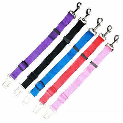 Adjustable Pet Dog Safety Car Vehicle Seat Belt Harness Lead Pet Seatbelt Nylon - Aimall