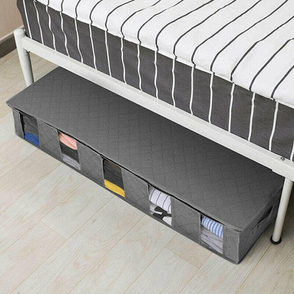 5 Compartments Clothes Shoes Under Bed Storage Organizer Box Bag Large Capacity - Aimall