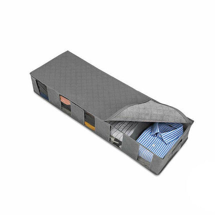5 Compartments Clothes Shoes Under Bed Storage Organizer Box Bag Large Capacity - Aimall
