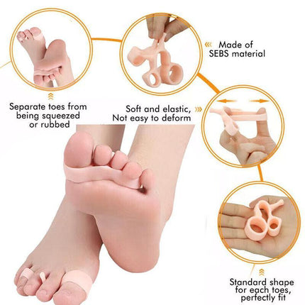 Bunion Corrector Toe Straightener Separators Silicone Gel Elastic Spacers New AU - Aimall