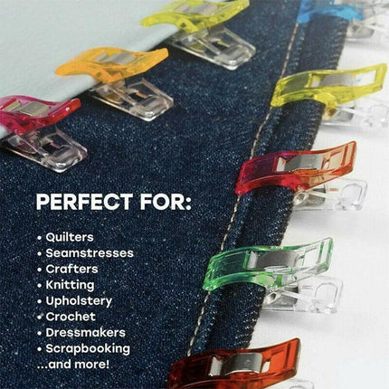 50Pcs Wonder Clips Craft Sewing Quilting Crochet Plastic Colourful Tool DIY AU - Aimall