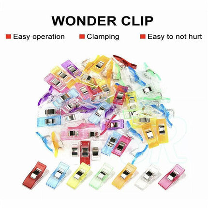 50Pcs Wonder Clips Craft Sewing Quilting Crochet Plastic Colourful Tool DIY AU - Aimall