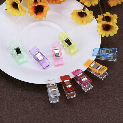 50Pcs Wonder Clips Craft Sewing Quilting Crochet Plastic Colourful Tool DIY AU - Aimall