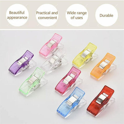 50Pcs Wonder Clips Craft Sewing Quilting Crochet Plastic Colourful Tool DIY AU - Aimall