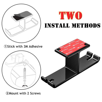 Universal DJ Headphone PC Hanger Hook Tape Under Desk Dual Headset Mount Holder - Aimall