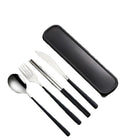 6pcs/set Cutlery Set Stainless Steel Spoon Fork Knife Chopsticks Travel Box Bag - Aimall