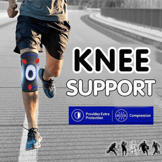 AOLIKES Knee Compression Sleeve Gym Sports Leg Brace Support Joint Pain Relief - Aimall