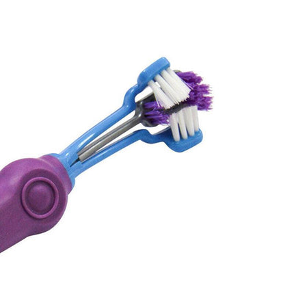 3-Sided Pet Toothbrush Dog Removing Bad Tartar Breath Dental Cleaning Mouth AU - Aimall