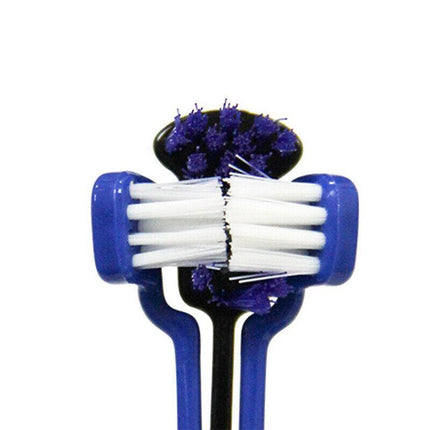 3-Sided Pet Toothbrush Dog Removing Bad Tartar Breath Dental Cleaning Mouth AU - Aimall