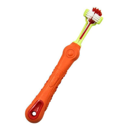 3-Sided Pet Toothbrush Dog Removing Bad Tartar Breath Dental Cleaning Mouth AU - Aimall