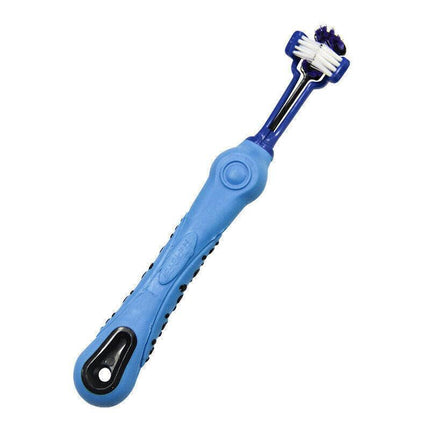 3-Sided Pet Toothbrush Dog Removing Bad Tartar Breath Dental Cleaning Mouth AU - Aimall