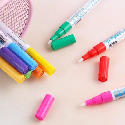 Flysea 12 Colours Writing Drawing Double Line Outline Pen Highlighter Marker AU - Aimall