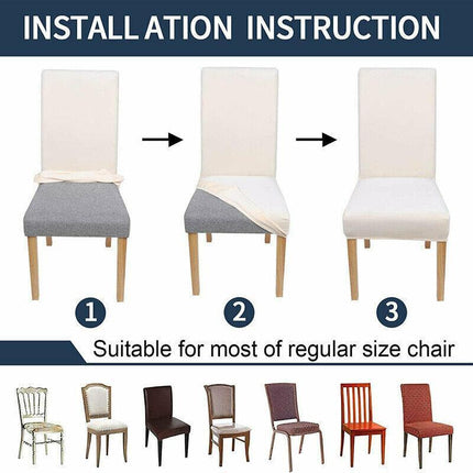 6x Stretch Chair Cover Seat Covers Spandex Washable Banquet Wedding Party Decora - Aimall