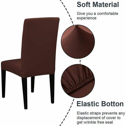 6x Stretch Chair Cover Seat Covers Spandex Washable Banquet Wedding Party Decora - Aimall