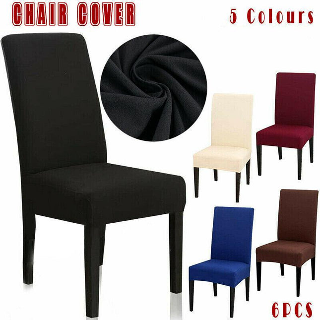 6x Stretch Chair Cover Seat Covers Spandex Washable Banquet Wedding Party Decora - Aimall