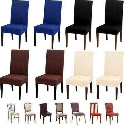 6x Stretch Chair Cover Seat Covers Spandex Washable Banquet Wedding Party Decora - Aimall