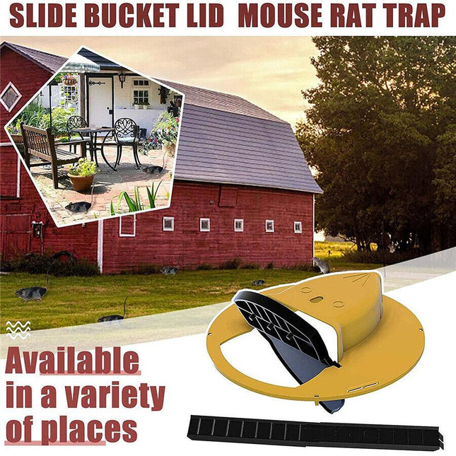 Mouse Trap Flip N Slide Bucket Lid Mouse Rat Trap With Ladder Mousetrap Catcher - Aimall
