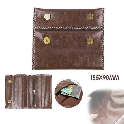 Brown Leather Cigarette Tobacco Pouch Holder Bag Case Paper Great Gift AU Stock - Aimall
