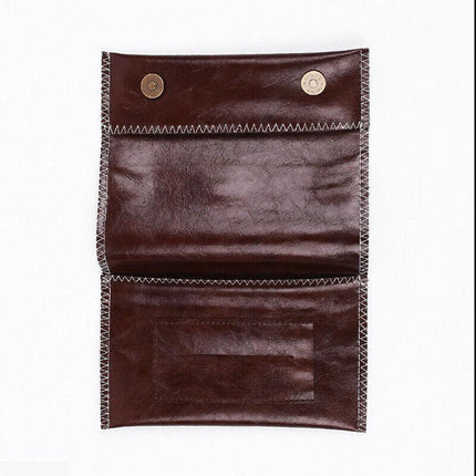 Brown Leather Cigarette Tobacco Pouch Holder Bag Case Paper Great Gift AU Stock - Aimall