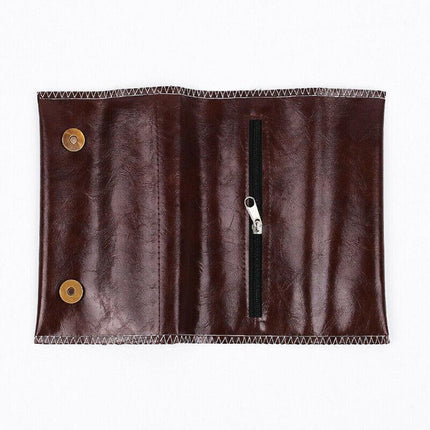 Brown Leather Cigarette Tobacco Pouch Holder Bag Case Paper Great Gift AU Stock - Aimall