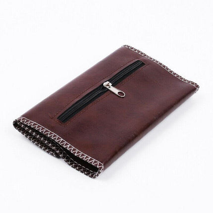 Brown Leather Cigarette Tobacco Pouch Holder Bag Case Paper Great Gift AU Stock - Aimall