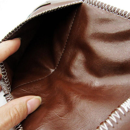 Brown Leather Cigarette Tobacco Pouch Holder Bag Case Paper Great Gift AU Stock - Aimall