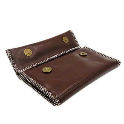 Brown Leather Cigarette Tobacco Pouch Holder Bag Case Paper Great Gift AU Stock - Aimall
