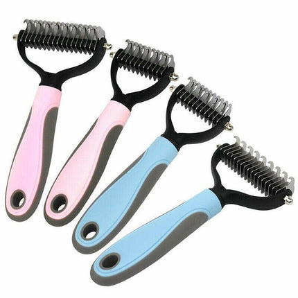 Dog Pet Cat Grooming Comb Brush Undercoat Rake Dematting Deshedding Trimmer AU - Aimall