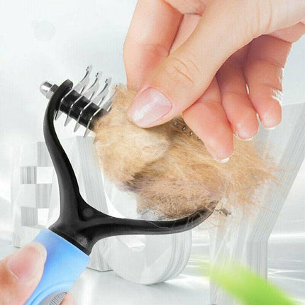 Dog Pet Cat Grooming Comb Brush Undercoat Rake Dematting Deshedding Trimmer AU - Aimall