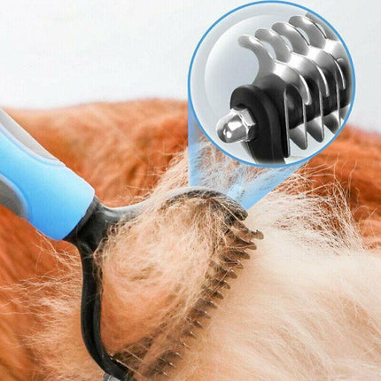Dog Pet Cat Grooming Comb Brush Undercoat Rake Dematting Deshedding Trimmer AU - Aimall
