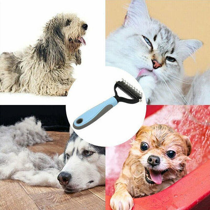 Dog Pet Cat Grooming Comb Brush Undercoat Rake Dematting Deshedding Trimmer AU - Aimall