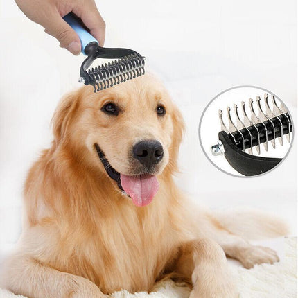 Dog Pet Cat Grooming Comb Brush Undercoat Rake Dematting Deshedding Trimmer AU - Aimall