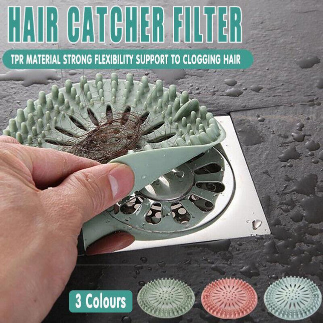 Silicone Drain Cover Sink Catcher Hair Stopper Plug for Bathroom Floor Laundry - Aimall