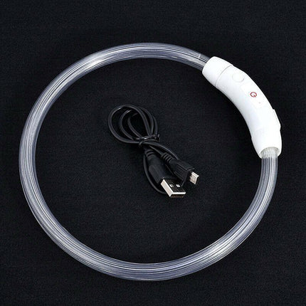 USB Rechargeable LED Dog Collar Night Glow Flashing Light Up Safety Pet Collars - Aimall