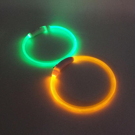 USB Rechargeable LED Dog Collar Night Glow Flashing Light Up Safety Pet Collars - Aimall
