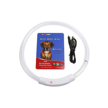 USB Rechargeable LED Dog Collar Night Glow Flashing Light Up Safety Pet Collars - Aimall