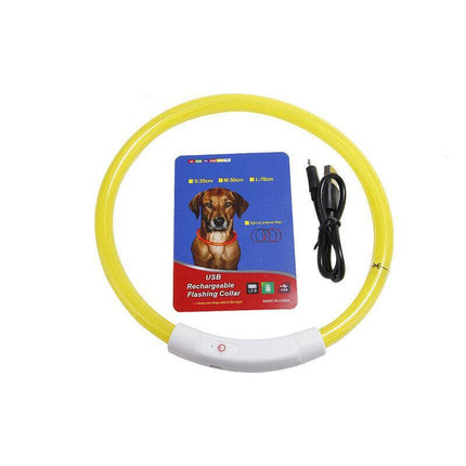 USB Rechargeable LED Dog Collar Night Glow Flashing Light Up Safety Pet Collars - Aimall