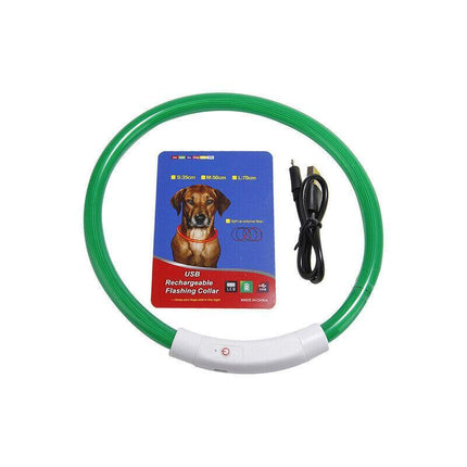 USB Rechargeable LED Dog Collar Night Glow Flashing Light Up Safety Pet Collars - Aimall