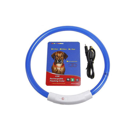 USB Rechargeable LED Dog Collar Night Glow Flashing Light Up Safety Pet Collars - Aimall