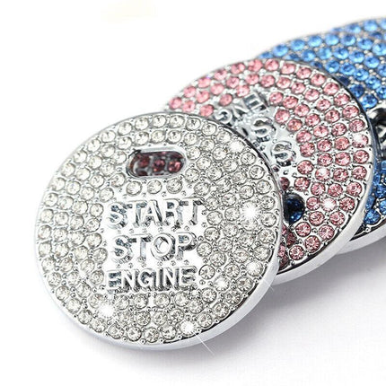 Bling crystal ring For car one key engine start stop decoration button Q3G2 AU - Aimall