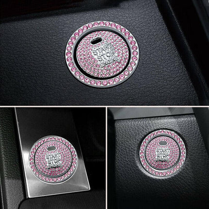 Bling crystal ring For car one key engine start stop decoration button Q3G2 AU - Aimall