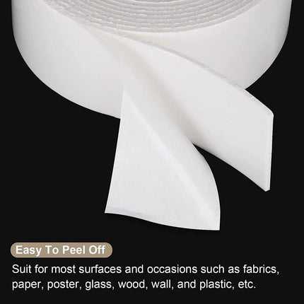 Double Sided White PE Foam Sticky Tape Mounting DIY Craft Strong Adhesive 2.5m - Aimall