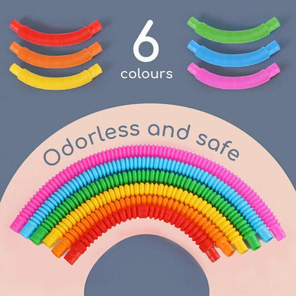 New 6-12Pcs Fidget Pop Tube Toys for Kids and Adults, Pipe Sensory Tools Relief - Aimall